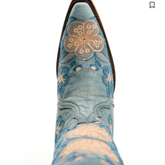 NWT LD BLUE FLORAL EMBROIDERY BY Circle G Teal BOOTS - Picture 2 of 9